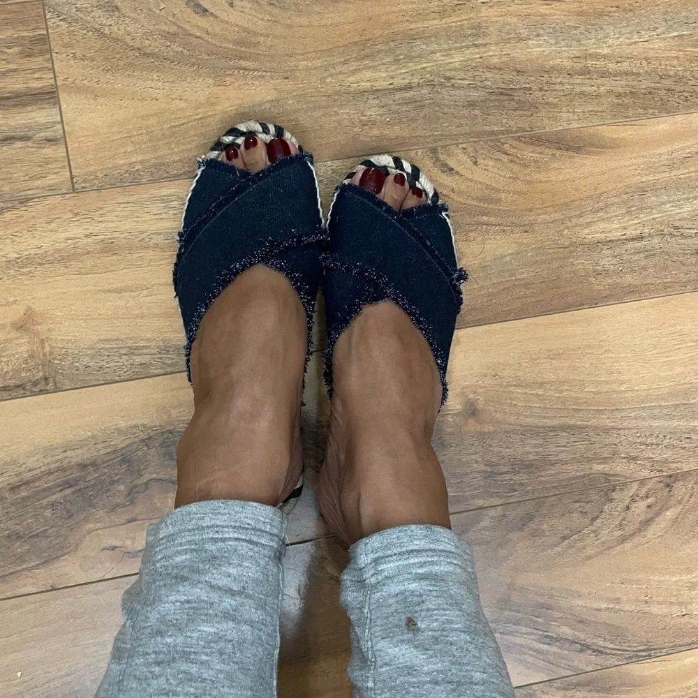 Castaner Women's Navy Espadrille Slide Sandals
